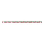 Merry kerstkerstkerstman rood script satijnen lint (Voorkant)