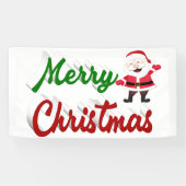 Merry kerstkerstkerstman rood script spandoek (Horizontaal)
