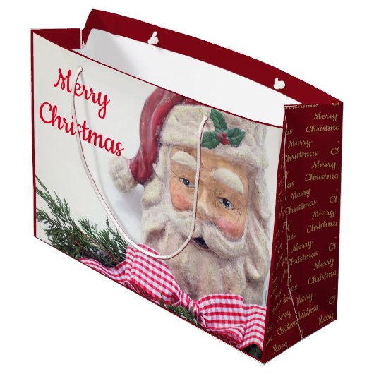 Merry Kerstkerstkersttasje Groot Cadeauzakje (Achterkant Gekanteld)