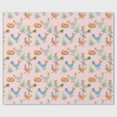 Merry kerstkippen Pattern Cadeaupapier (Vlak)