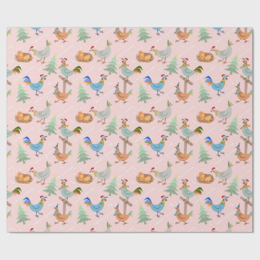 Merry kerstkippen Pattern Cadeaupapier (Vlak)