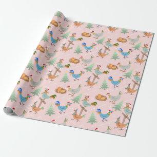 Merry kerstkippen Pattern Cadeaupapier