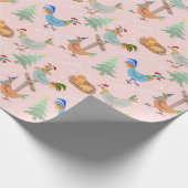 Merry kerstkippen Pattern Cadeaupapier (Hoek)