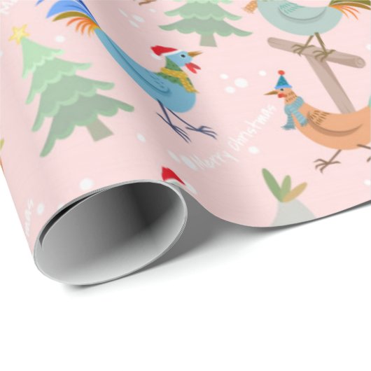 Merry kerstkippen Pattern Cadeaupapier (Rol Hoek)