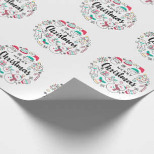 Merry kerstkleurige tekening cadeaupapier