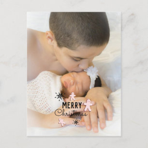 Merry Kerstkoekie Gingerbrood Foto Briefkaart