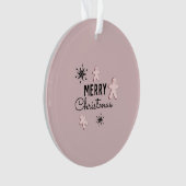 Merry Kerstkoekie Gingerbrood Roze Ornament (voorkant)