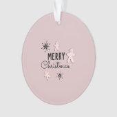 Merry Kerstkoekie Gingerbrood Roze Ornament (voorkant)