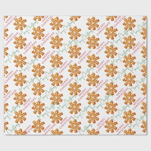 Merry Kerstkoekie Pattern Modern Cadeaupapier (Vlak)