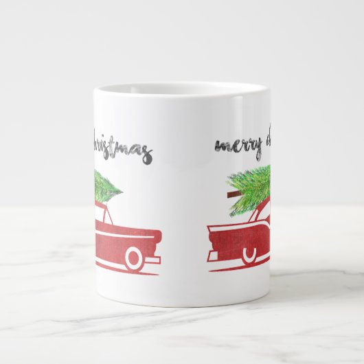 Merry Kerstkoffie Mok Retro (Voorkant)