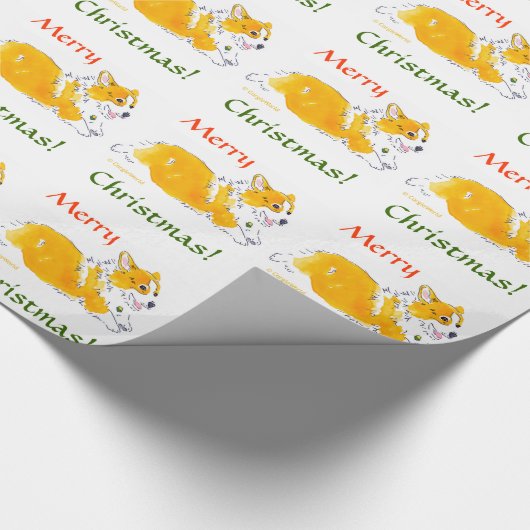 Merry-kerstkorgi-oppakpapier Cadeaupapier (Hoek)