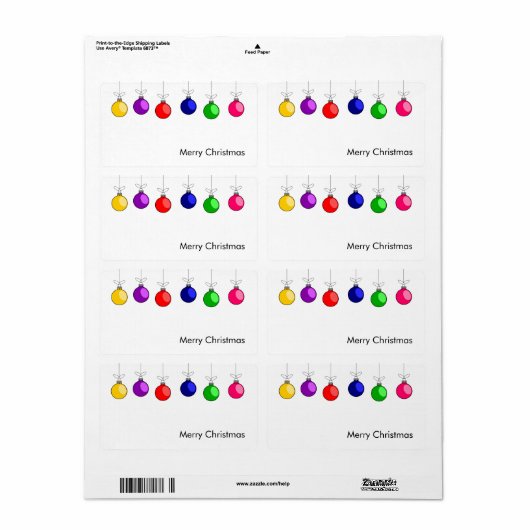 Merry kerstlabel etiket (Full Sheet)