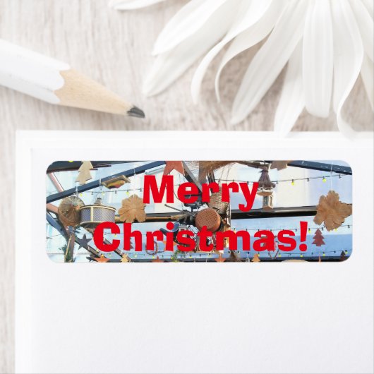 Merry kerstlabel etiket (Insitu)