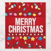 Merry kerstlabel wijn etiket (Enkel label)