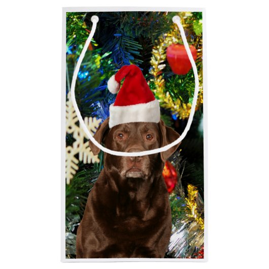 Merry Kerstlabrador Retriever Dog Santa Hat Klein Cadeauzakje (Achterkant)