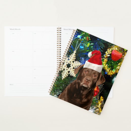 Merry Kerstlabrador Retriever Dog Santa Hat Planner (Display)