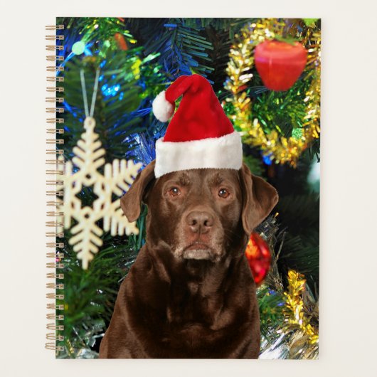 Merry Kerstlabrador Retriever Dog Santa Hat Planner (Voorkant)