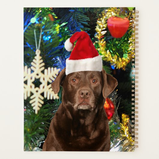 Merry Kerstlabrador Retriever Dog Santa Hat Planner (Achterkant)