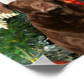 Merry Kerstlabrador Retriever Dog Santa Hat Poster (Hoek)