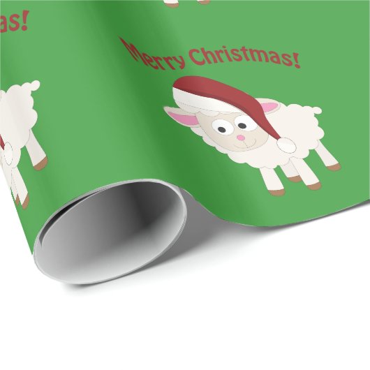 Merry kerstlamb cadeaupapier (Rol Hoek)