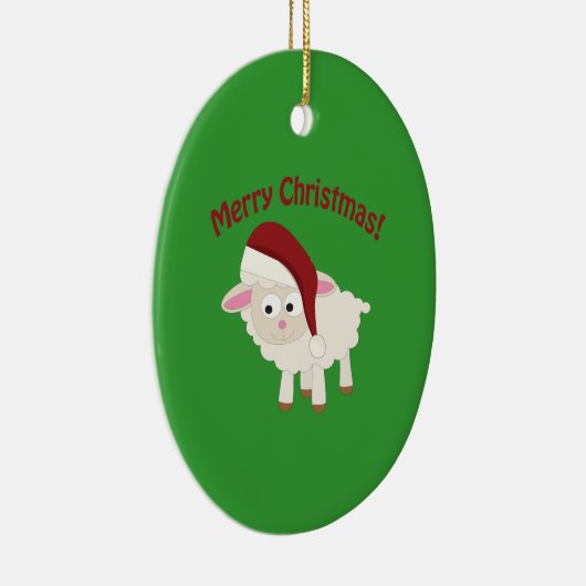 Merry kerstlamb keramisch ornament (Rechts)