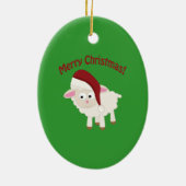 Merry kerstlamb keramisch ornament (Achterkant)