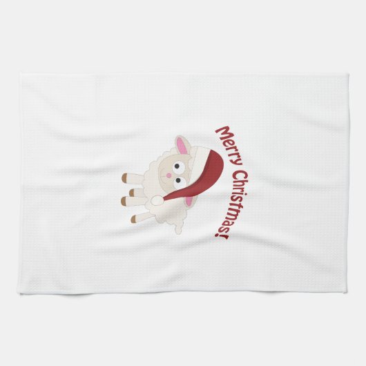 Merry kerstlamb theedoek (Horizontaal)