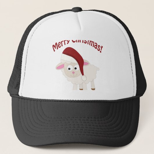 Merry kerstlamb trucker pet (Voorkant)