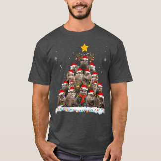Merry kerstlampboom Otter Santa Decoration T-shirt