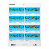 Merry-kerstlampjes Etiket (Full Sheet)