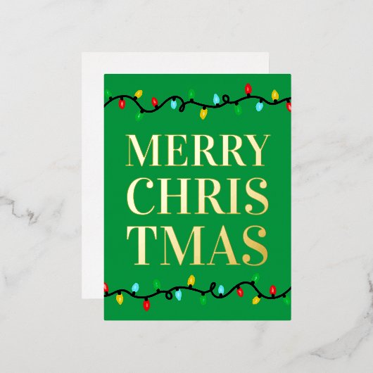 Merry-kerstlampjes Folie Feestdagen Briefkaart (Voorkant / Achterkant)