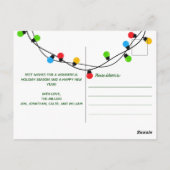 Merry Kerstlampjes Foto Red Green Festive Briefkaart (Achterkant)