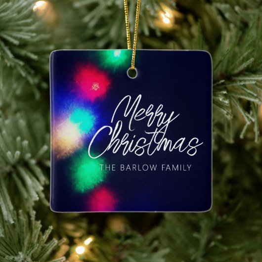 Merry-kerstlampjes Keramisch Ornament (Boom)