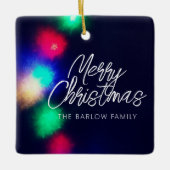 Merry-kerstlampjes Keramisch Ornament (Voorkant)