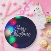 Merry-kerstlampjes Papieren Bordje (Feest)