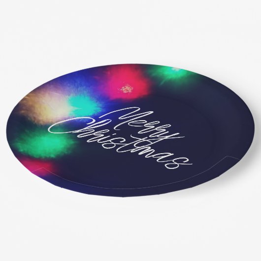 Merry-kerstlampjes Papieren Bordje (Gekanteld)