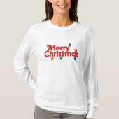 Merry-kerstlampjes T-shirt (Voorkant)