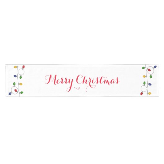 Merry-kerstlampjes-tafelrunner Korte Tafelloper (Horizontaal)