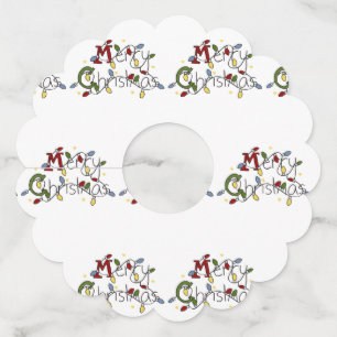 Merry-kerstlampjes Wijnglaslabel