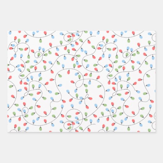 Merry-kerstlamppatroon Inpakpapier Vel (Voorkant 3)