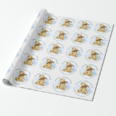 Merry Kerstland Beer van Naam Wrapping P Cadeaupapier (Uitgerold)