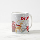 Merry Kerstland Dieren Sneeuw Gepersonaliseerd Koffiemok (Voorkant rechts)