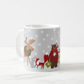 Merry Kerstland Dieren Sneeuw Gepersonaliseerd Koffiemok (Voorkant links)