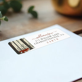 Merry Kerstland Winter Forest Adres Etiket