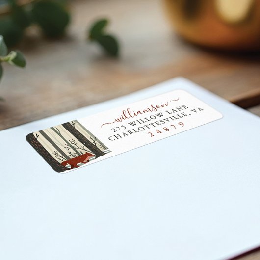 Merry Kerstland Winter Forest Adres Etiket