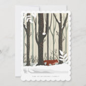 Merry Kerstland Winter Forest Fox Fox Feestdagenkaart (Voorkant)