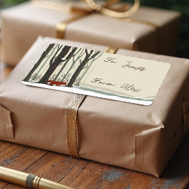 Merry Kerstland Winter Forest Joy Etiket