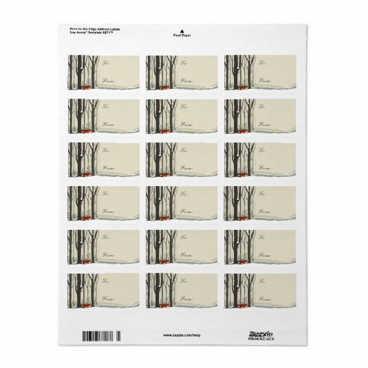 Merry Kerstland Winter Forest Joy Etiket (Full Sheet)