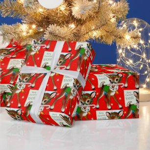 Merry Kerstleraar retro  omslag Cadeaupapier