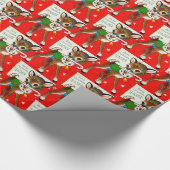 Merry Kerstleraar retro  omslag Cadeaupapier (Hoek)